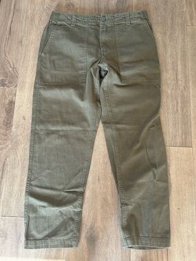RVCA Men's Olive Cargo Pants in Military Green